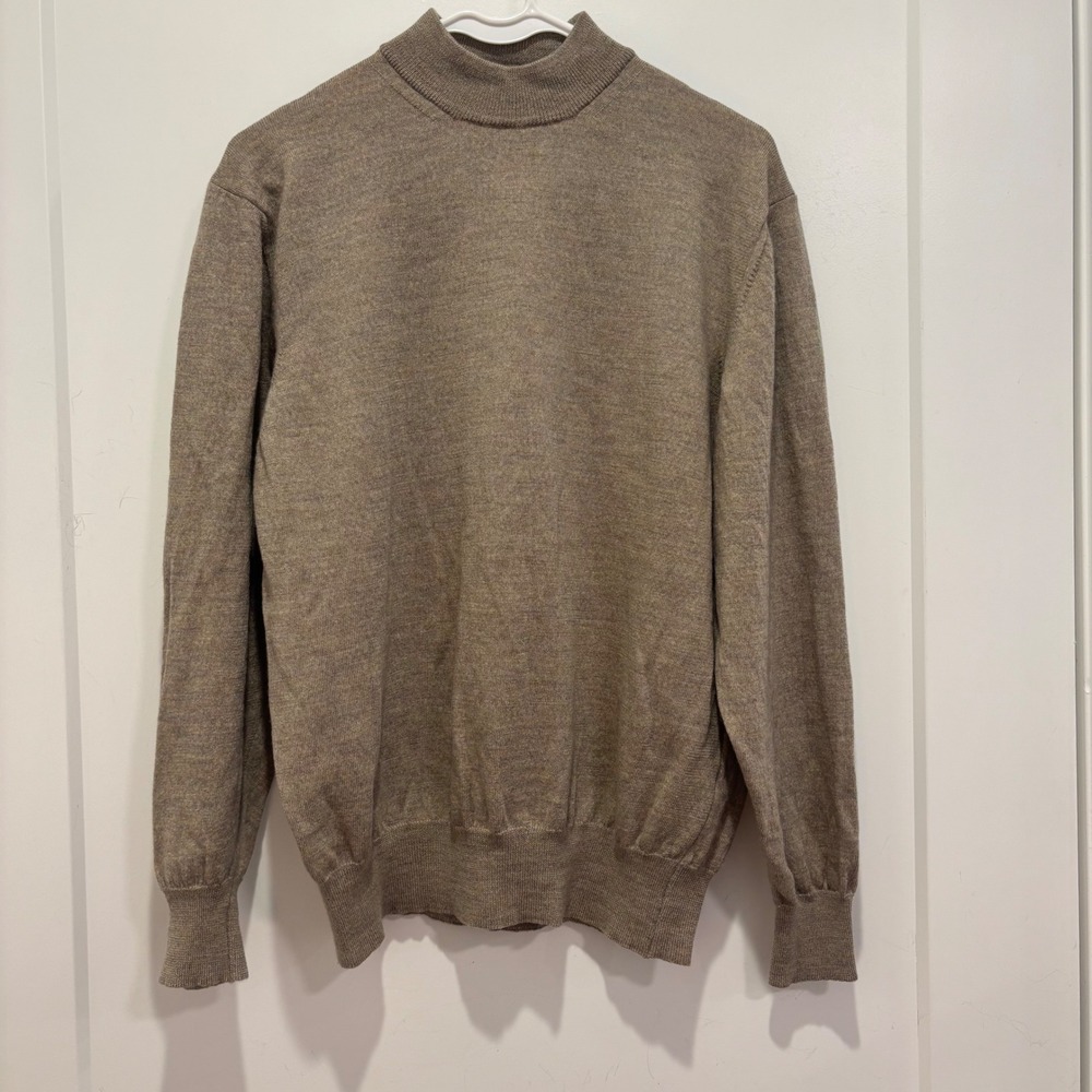 Vito Rufolo Uomo Couture Mens Mock Neck‎ Sweater Pure New Wool Made in Italy L
